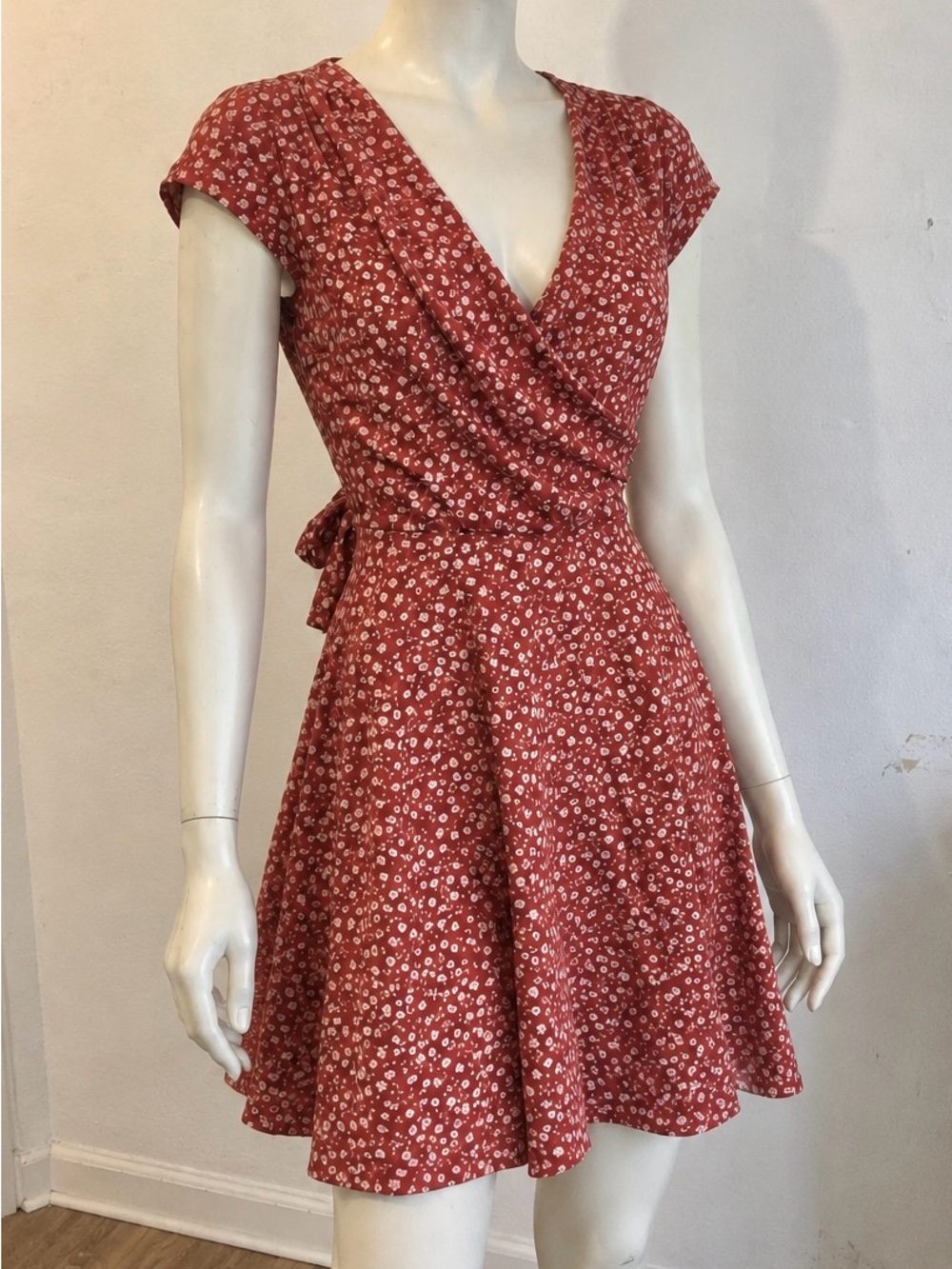Women's Red Floral Mini Dress